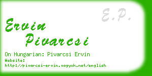 ervin pivarcsi business card